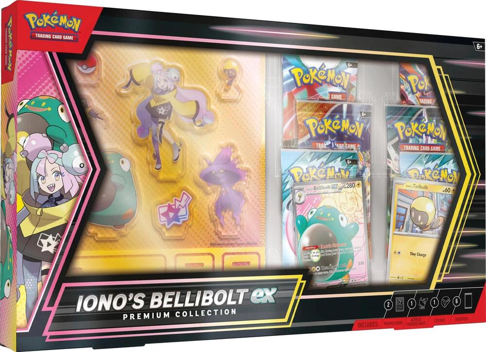 Iono's Bellibolt ex Premium Collection box and contents