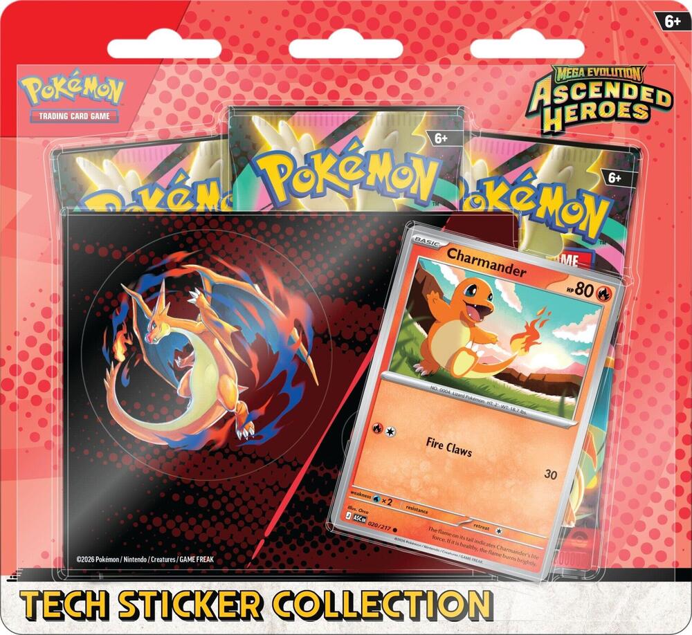 Ascended Heroes Tech Sticker Collection - Charmander box and contents