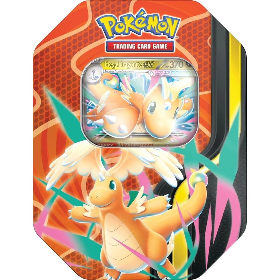 Mega Forces Tin (Mega Dragonite ex) box and contents