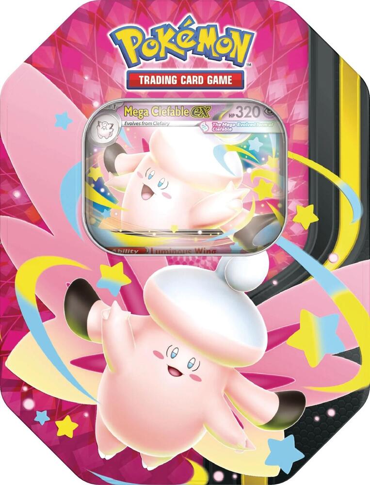 Mega Moonlit Tin (Mega Clefable ex) box and contents