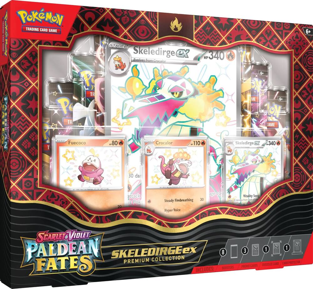 Paldean Fates Premium Collection [Skeledirge ex] box and contents