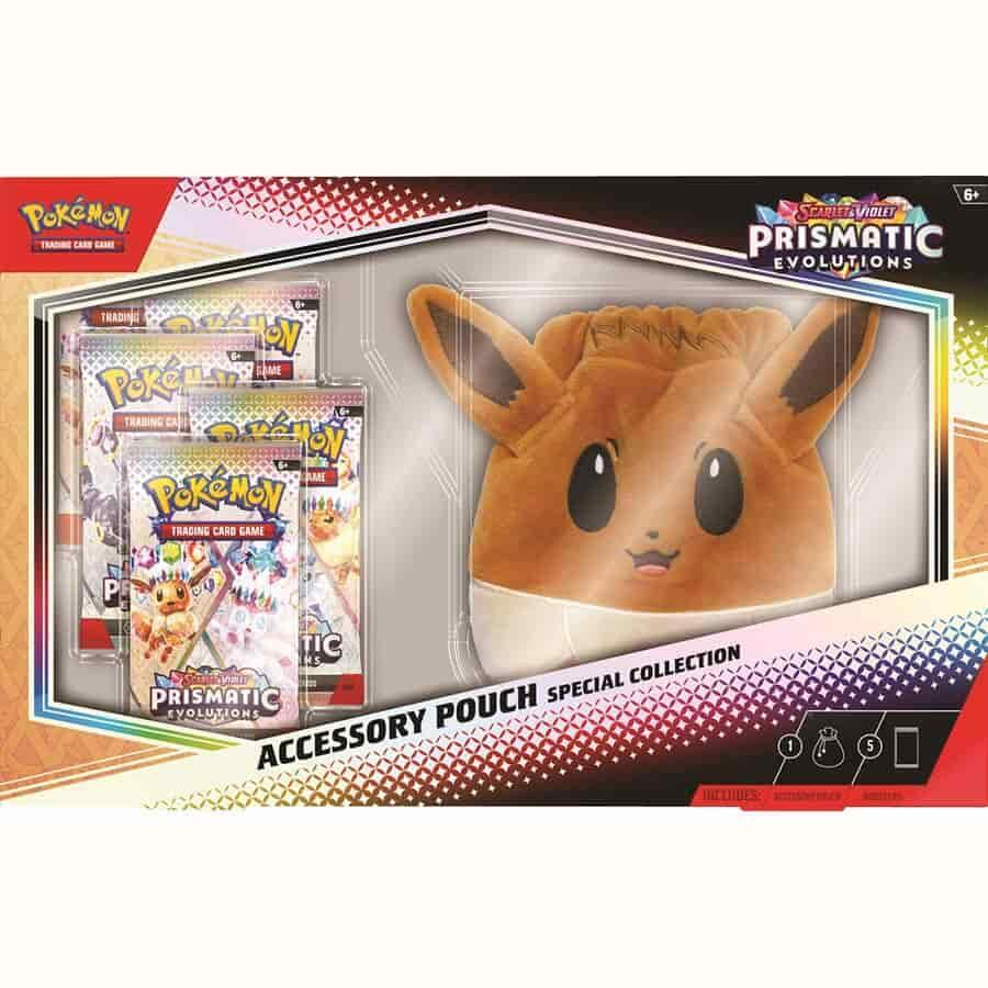 Prismatic Evolutions Accessory Pouch Special Collection box and contents