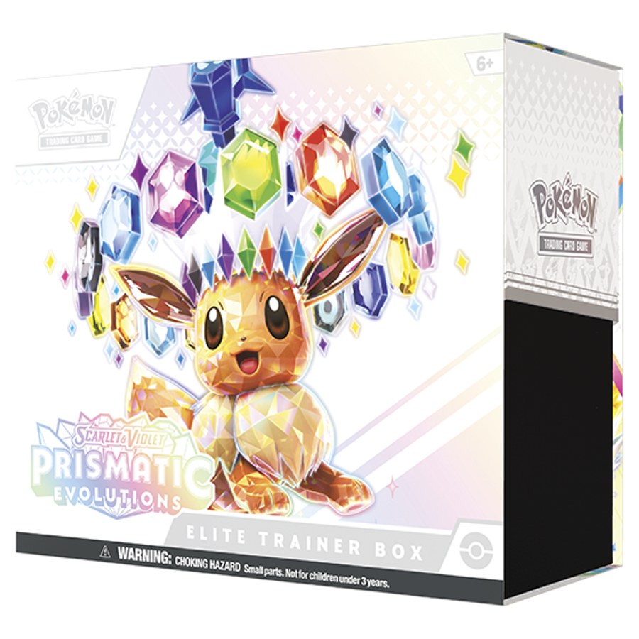 Prismatic Evolutions Elite Trainer Box box and contents