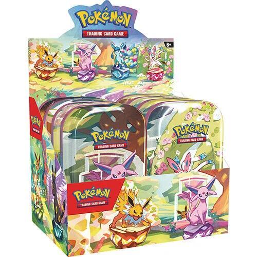 Prismatic Evolutions Mini Tin Display box and contents