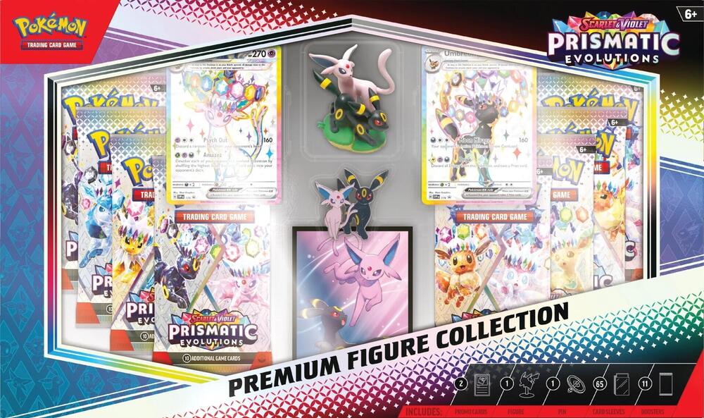 Prismatic Evolutions Premium Figure Collection box and contents