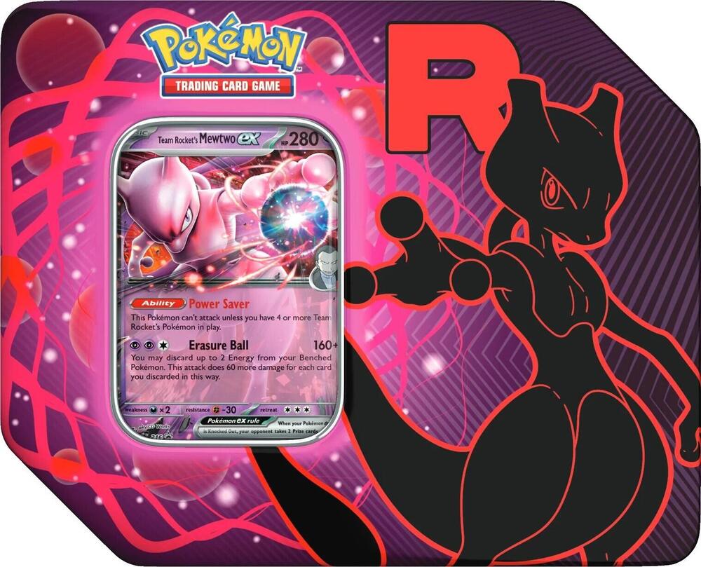 Team Rocket Tin [Team Rocket's Mewtwo ex] box and contents